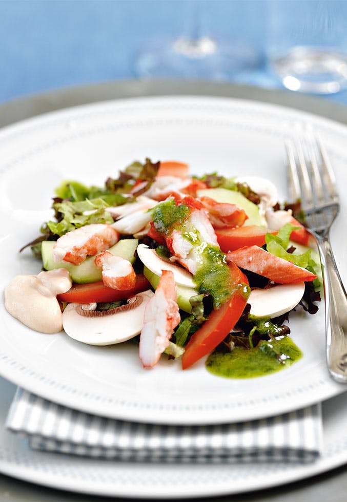 Skalldyrsalat med ramsløkdressing